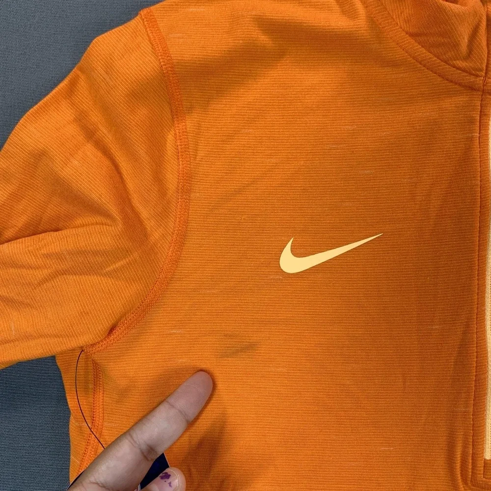 NEW Clemson Tigers Shirt Women S Orange NCAA Football Nike Dri Fit 1/4 Zip STAIN